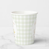 Gekke Goose Gingham Duck baby shower Papieren Bekers (Links)