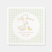 Gekke Goose Gingham Duck baby shower Servet (Voorkant)