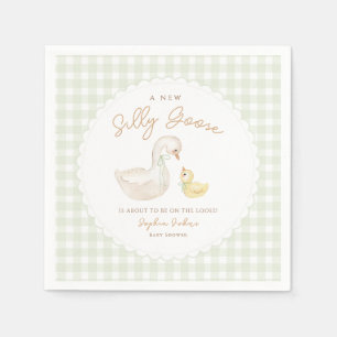 Gekke Goose Gingham Duck baby shower Servet