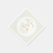 Gekke Goose Gingham Duck baby shower Servet (Hoek)