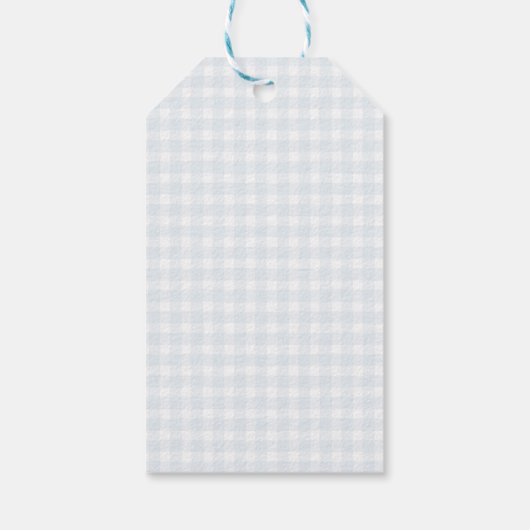 Gekke Goose Gingham Duck Dank u baby shower Cadeaulabel (Achterkant)