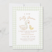 Gekke Goose Gingham Duck Geslacht Neutra Baby show Kaart (Voorkant)