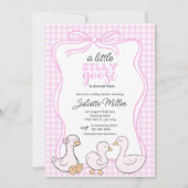 Gekke Goose Gingham Girls Baby shower Kaart (Voorkant)