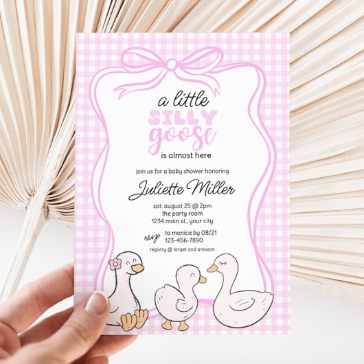 Gekke Goose Gingham Girls Baby shower Kaart