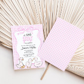 Gekke Goose Gingham Girls Baby shower Kaart