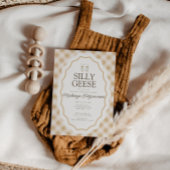 Gekke Goose Gingham Twin Baby shower Uitnodiging