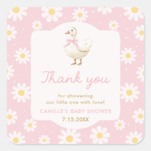 Gekke Goose Girl Baby shower Dank u Sticker
