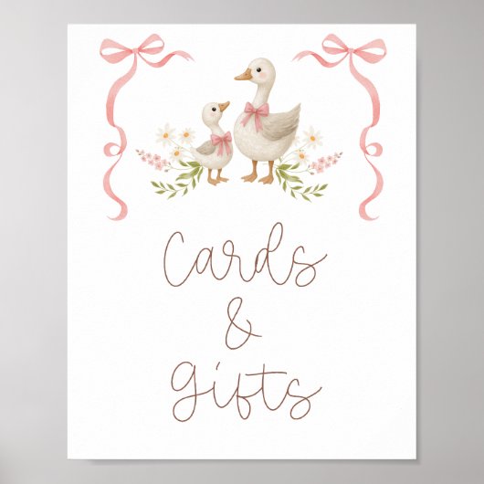 Gekke Goose Girl Baby shower Kaarten en geschenken Poster (Voorkant)