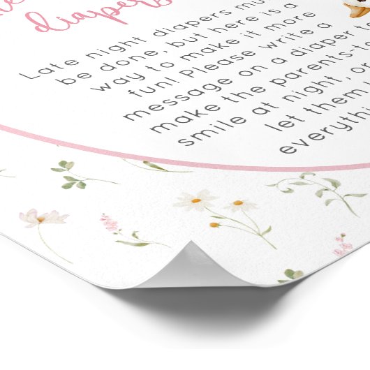 Gekke Goose Girl Baby shower Late Night luiers Poster (Hoek)