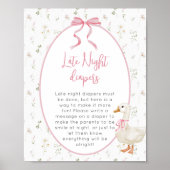 Gekke Goose Girl Baby shower Late Night luiers Poster (Voorkant)