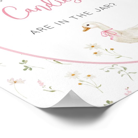 Gekke Goose Girl Baby shower Raad eens hoeveel spe Poster (Hoek)
