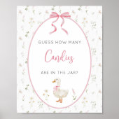 Gekke Goose Girl Baby shower Raad eens hoeveel spe Poster (Voorkant)