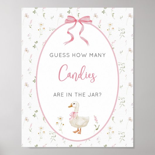 Gekke Goose Girl Baby shower Raad eens hoeveel spe Poster (Voorkant)