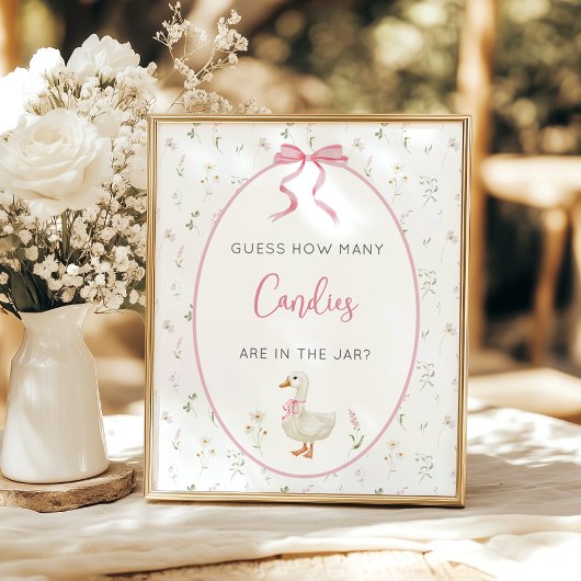 Gekke Goose Girl Baby shower Raad eens hoeveel spe Poster