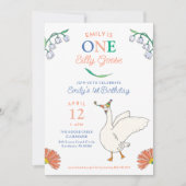 Gekke Goose Girl's eerste verjaardagsfeestje Kaart (Voorkant)