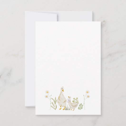 Gekke Goose Greenery Waterverf Baby shower Bedankkaart (Achterkant)