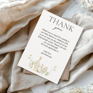 Gekke Goose Greenery Waterverf Baby shower Bedankkaart