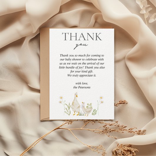 Gekke Goose Greenery Waterverf Baby shower Bedankkaart