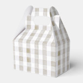 Gekke Goose Greige Gingham Baby shower Bedankdoosjes (Achterkant)