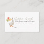 Gekke Goose Greige Gingham Luier Raffle Ticket Informatiekaartje (Voorkant)