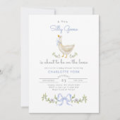 Gekke Goose grillige Bow Baby jongensdouche Kaart (Voorkant)