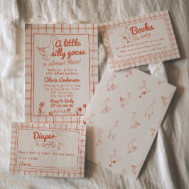 Gekke Goose Hand Drawn Genderneutraal Baby shower Kaart