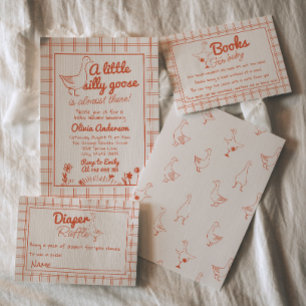 Gekke Goose Hand Drawn Genderneutraal Baby shower Kaart