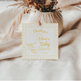 Gekke Goose Hand getrokken Neutral Funny Baby show Bedankjes Labels