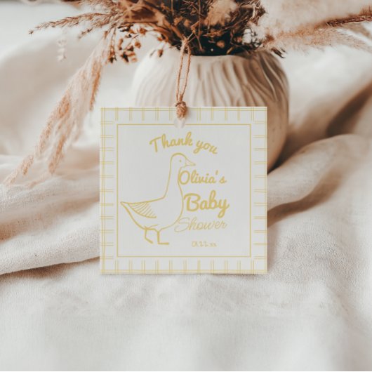 Gekke Goose Hand getrokken Neutral Funny Baby show Bedankjes Labels