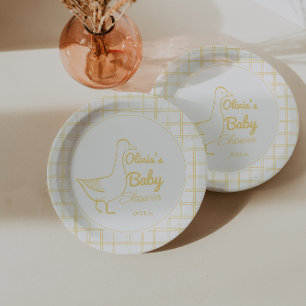 Gekke Goose Hand getrokken Neutral Funny Baby show Papieren Bordje