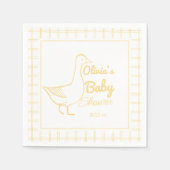 Gekke Goose Hand getrokken Neutral Funny Baby show Servet (Voorkant)