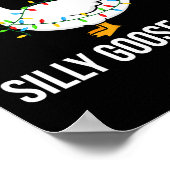 Gekke Goose is Lit Funny Christmas Lights Santa Ha Poster (Hoek)