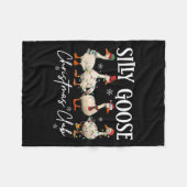 Gekke Goose Kerstclub Grappige Kerstverlichting Fleece Deken (Voorkant (Horizontaal))
