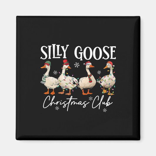 Gekke Goose Kerstclub Grappige Kerstverlichting Magneet (Voorkant)
