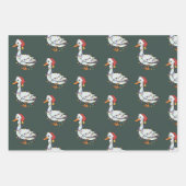 Gekke Goose Light Christmas Funny Duck Xmas Lights Inpakpapier Vel (Voorkant)