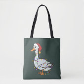 Gekke Goose Light Christmas Funny Duck Xmas Lights Tote Bag (Voorkant)