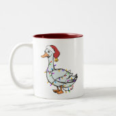 Gekke Goose Light Christmas Funny Duck Xmas Lights Tweekleurige Koffiemok (Links)