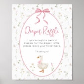 Gekke Goose Luier Raffle Girl Baby shower Poster (Voorkant)