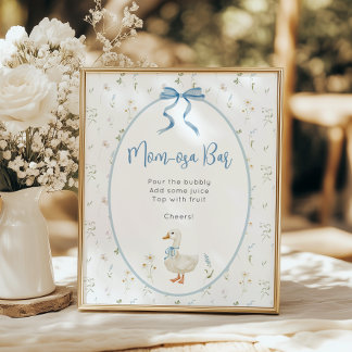 Gekke Goose Momosa Bar Sign, Baby shower Poster