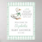 Gekke Goose Neutral Baby shower Welkomstbord Poster (Voorkant)