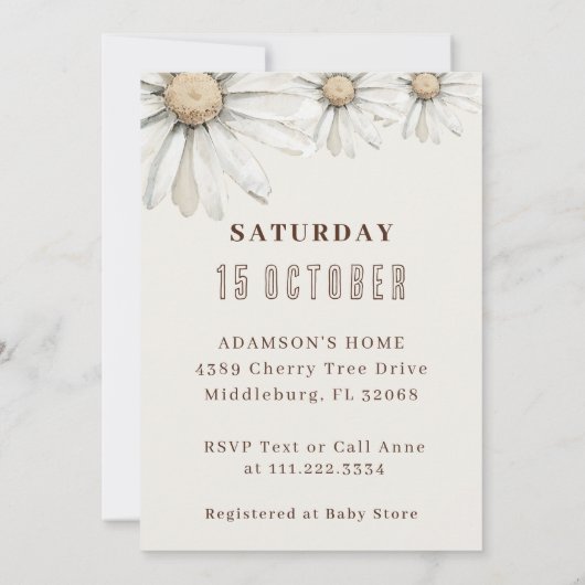 Gekke Goose Neutral Boho Couples Douche Party Kaart (Achterkant)