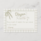 Gekke Goose Neutral Gingham Ribbon Luier Raffle Informatiekaartje (Voorkant)