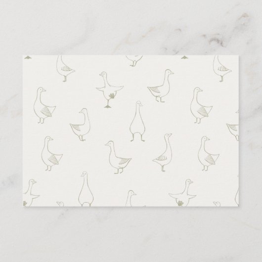 Gekke Goose Neutral Gingham Ribbon Luier Raffle Informatiekaartje (Achterkant)