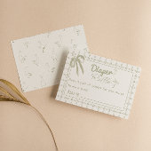 Gekke Goose Neutral Gingham Ribbon Luier Raffle Informatiekaartje