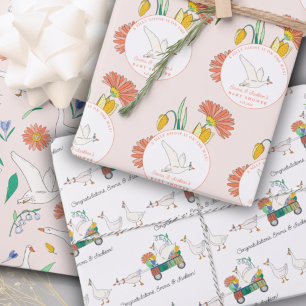 Gekke Goose Party Girl Baby shower Inpakpapier Vel