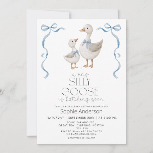 Gekke Goose Photo Registry Baby shower Kaart (Voorkant)