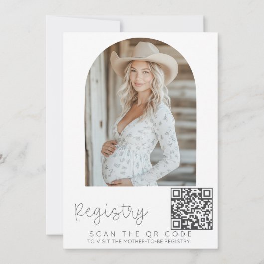 Gekke Goose Photo Registry Baby shower Kaart (Achterkant)