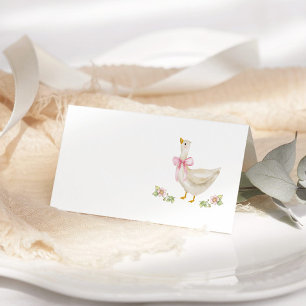 Gekke Goose Pink Bow Baby shower Plaatskaartje
