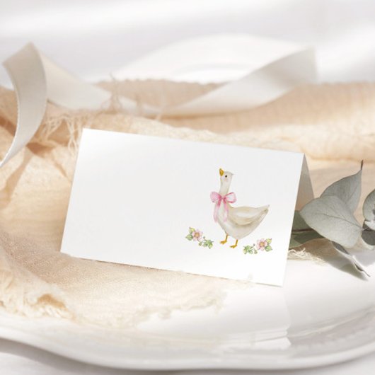 Gekke Goose Pink Bow Baby shower Plaatskaartje