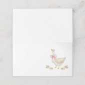 Gekke Goose Pink Bow Baby shower Plaatskaartje (Buitenkant ongevouwen)